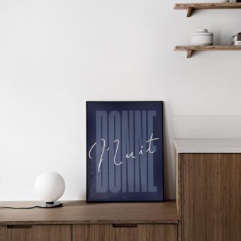 affiche Bonne nuit minimaliste et graphique