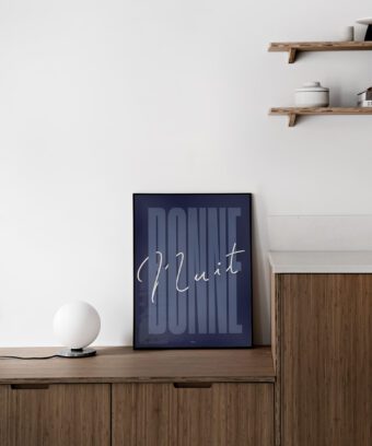 affiche Bonne nuit minimaliste et graphique