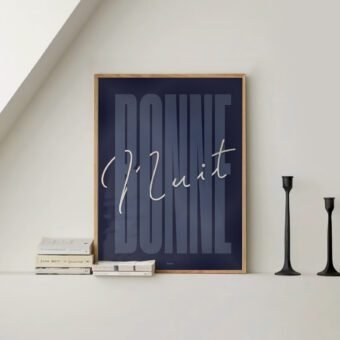 affiche Bonne nuit minimaliste et graphique