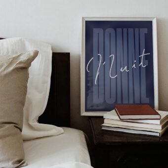 affiche Bonne nuit minimaliste et graphique