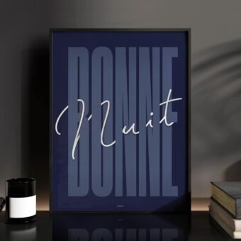 affiche Bonne nuit minimaliste et graphique