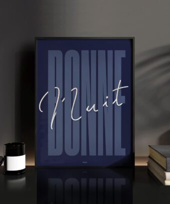 affiche Bonne nuit minimaliste et graphique