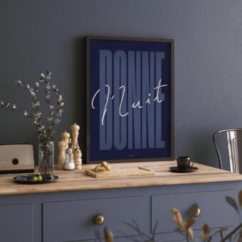affiche Bonne nuit minimaliste et graphique