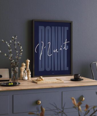 affiche Bonne nuit minimaliste et graphique
