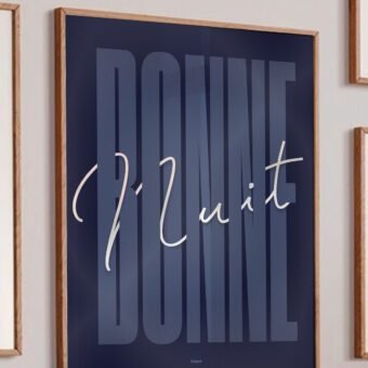 affiche Bonne nuit minimaliste et graphique