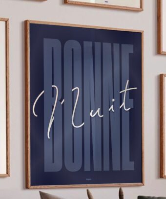 affiche Bonne nuit minimaliste et graphique