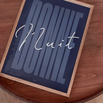 affiche Bonne nuit minimaliste et graphique