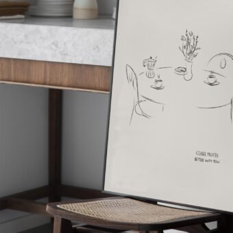 Coffee tastes better with you poster