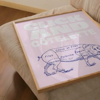click and cotelette affiche cochon
