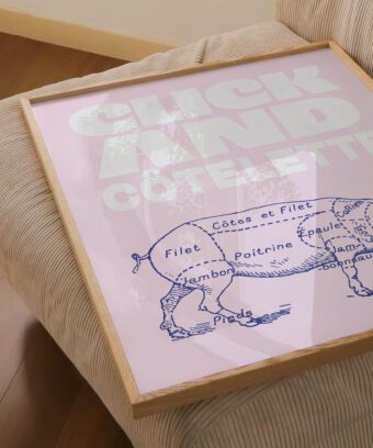 click and cotelette affiche cochon