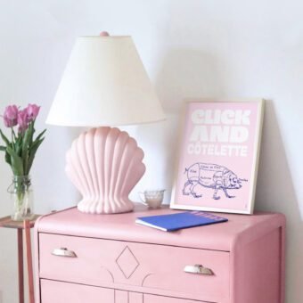 click and cotelette affiche cochon