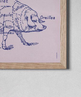 click and cotelette affiche cochon