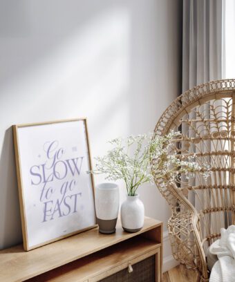 Go slow to go fast poster typo minimalist