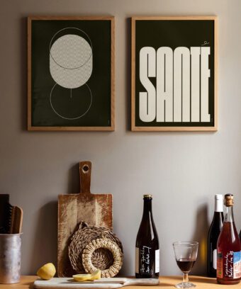 affiche graphique verre a vin
