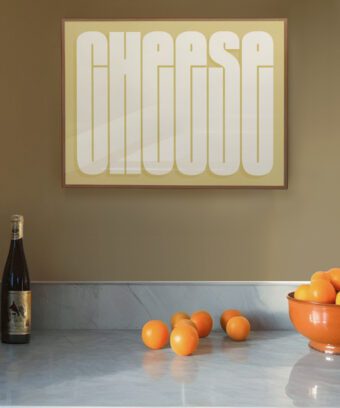 CHEESE poster type yellow studio topo