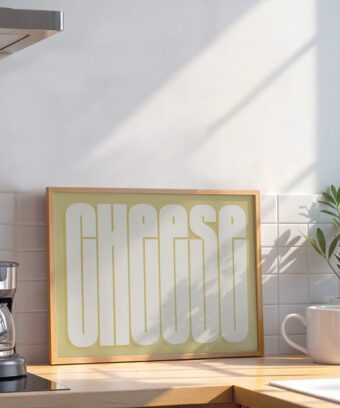 CHEESE poster type yellow studio topo