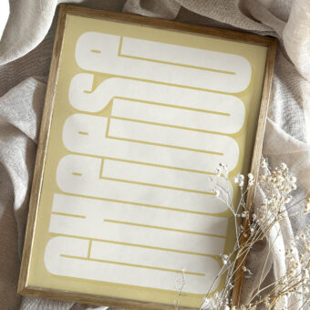 CHEESE poster type yellow studio topo CHEESE poster type yellow studio topo