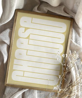 CHEESE poster type yellow studio topo