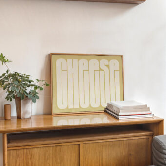 CHEESE poster type yellow studio topo CHEESE poster type yellow studio topo