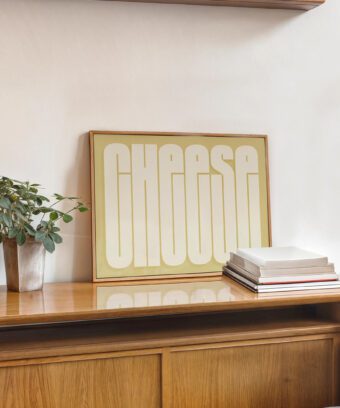 CHEESE poster type yellow studio topo