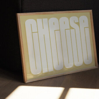 CHEESE poster type yellow studio topo CHEESE poster type yellow studio topo