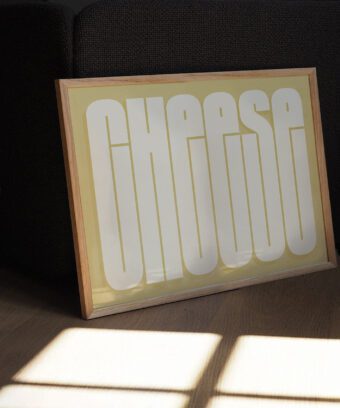 CHEESE poster type yellow studio topo