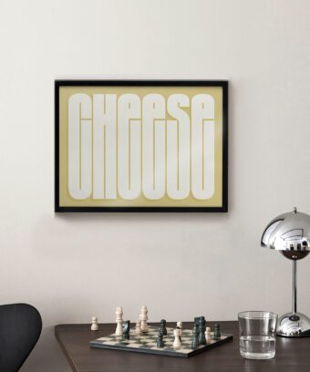CHEESE poster type yellow studio topo