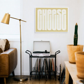 CHEESE poster type yellow studio topo CHEESE poster type yellow studio topo