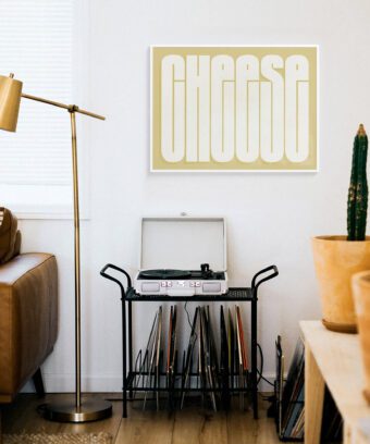CHEESE poster type yellow studio topo