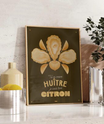 huitre citron affiche graphique studio topo