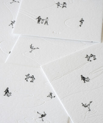 Carte noel embossage patineurs Studio Topo