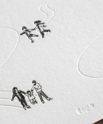 Carte noel embossage patineurs Studio Topo