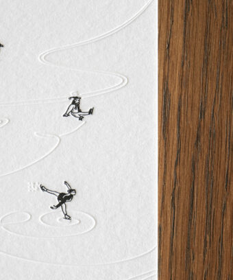 Carte noel embossage patineurs Studio Topo