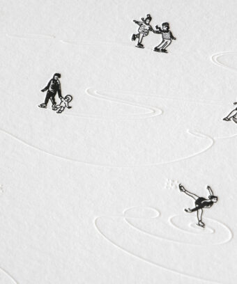 Carte noel embossage patineurs Studio Topo