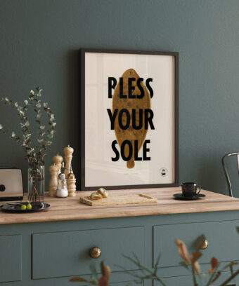 affiche poisson jeu de mot Bless your sole affiche poisson jeu de mot Bless your sole