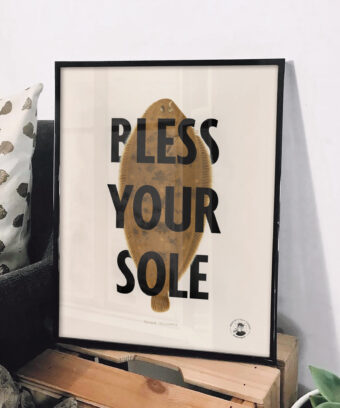 affiche poisson jeu de mot Bless your sole affiche poisson jeu de mot Bless your sole